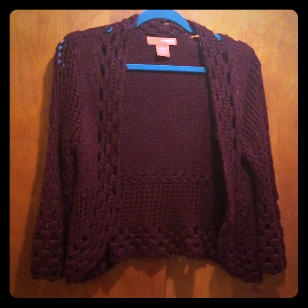 Choice by Calvin Klein crocheted cardigan sweater